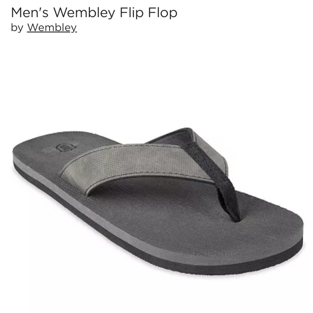 🏈NWT GREY WEMBLEY FLIP FLOPS